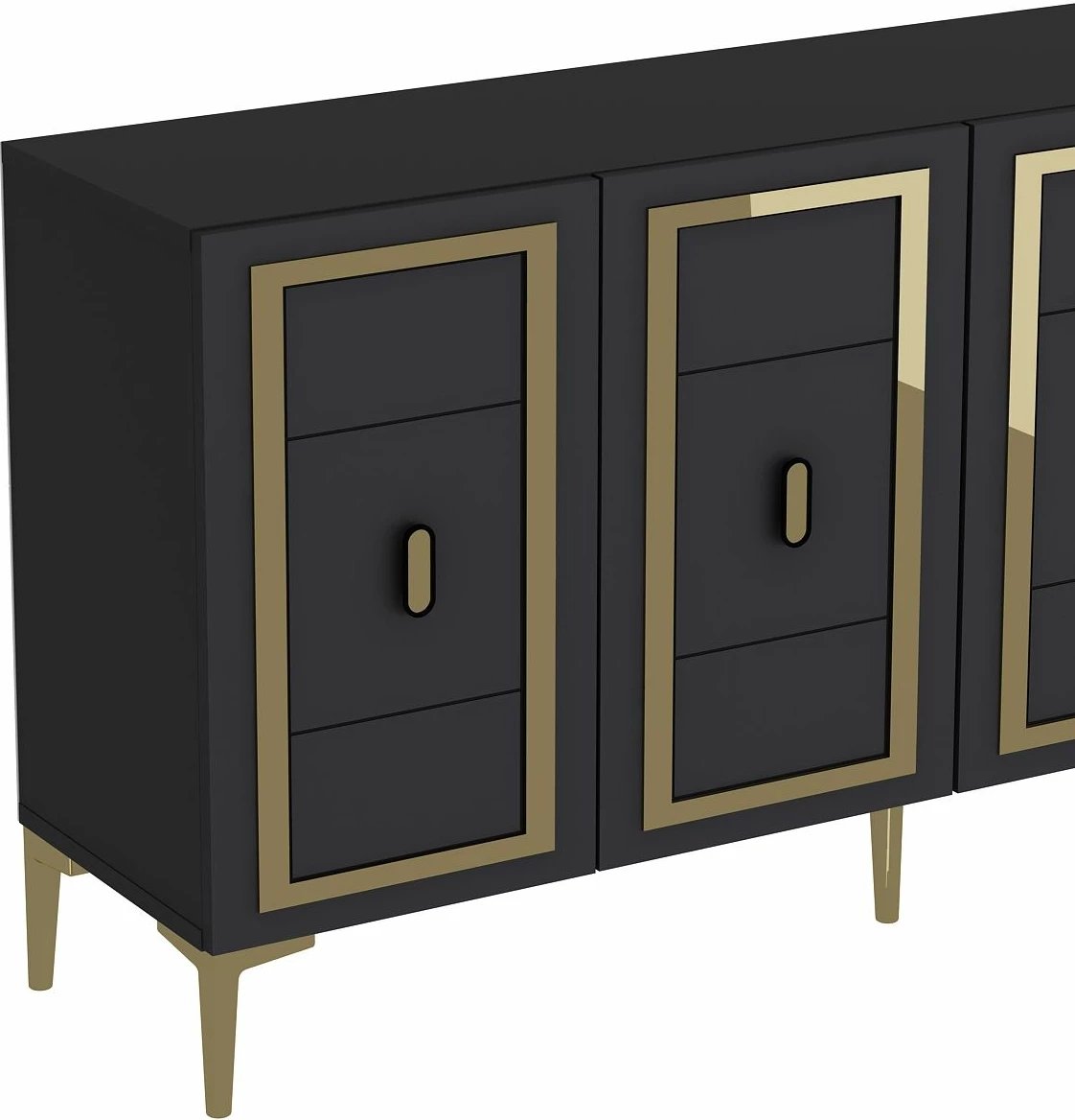 Konsol Skye Decor, ngjyrë antracit dhe ari, 150x75x35cm