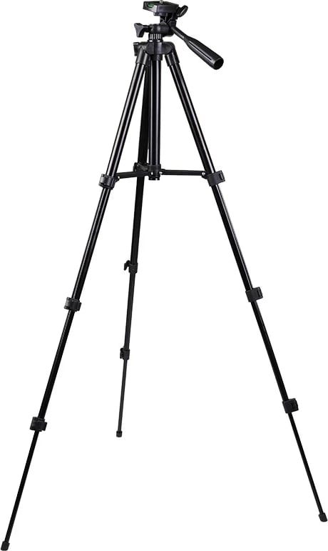 Tripod mini për kamera, Hurtel, universale me filetë 1/4", kokë pan/tilt me nivel, e zezë