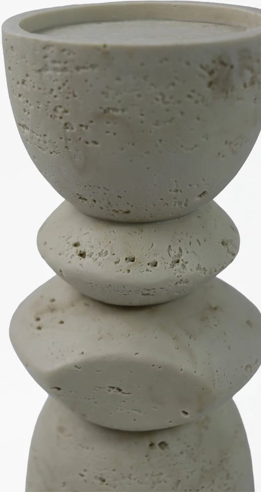 Mbajtës qirinjsh EQUINOX II, rrëshirë, bezhë, 10x10x20cm