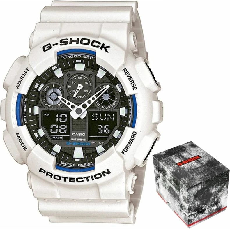Orë dore për meshkuj Casio G-Shock, e bardhë