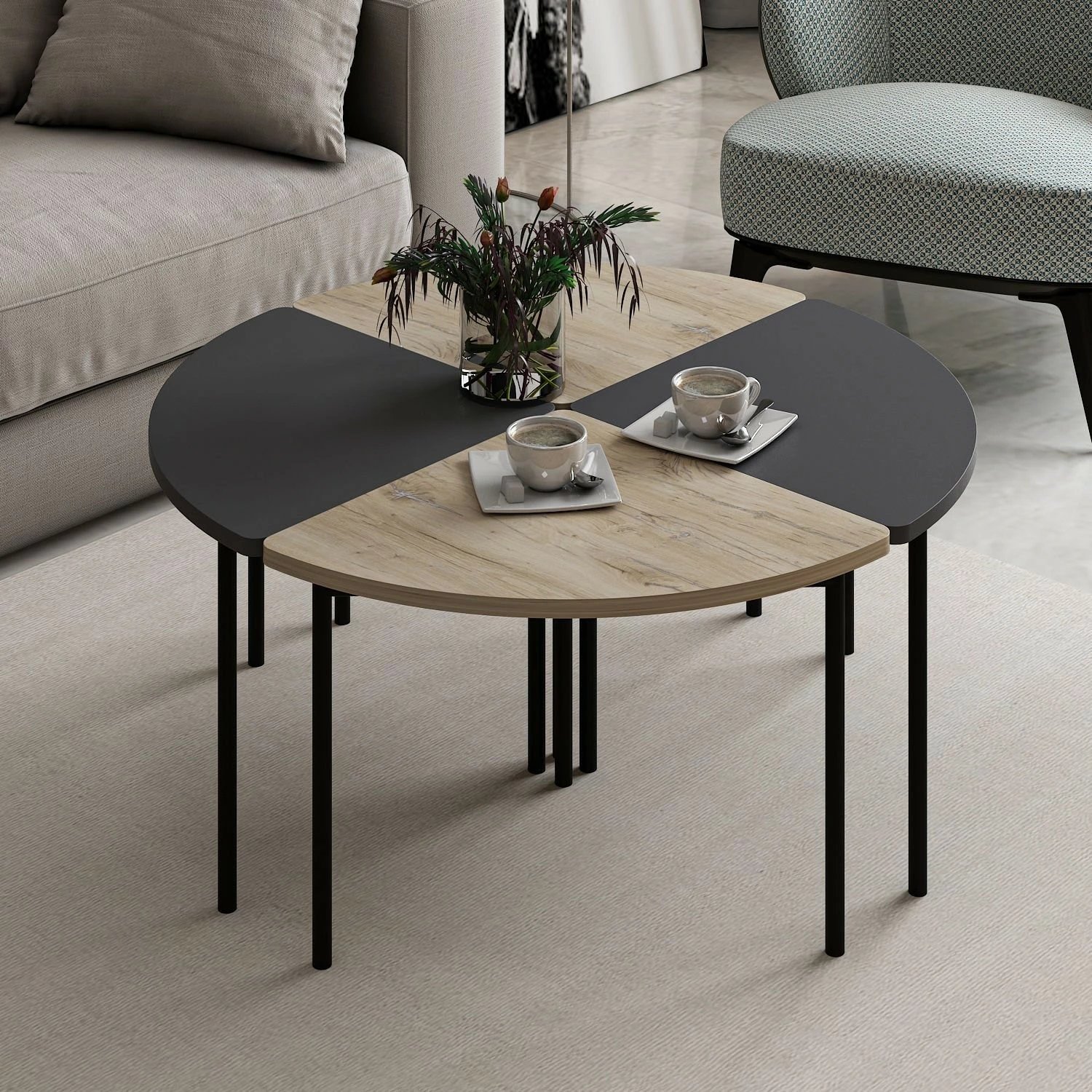 Tavolinë kafeje Emma, ngjyrë antracit, Skye Decor, 8917