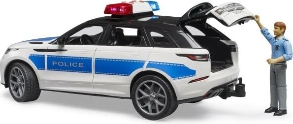 Set lodër makinë policie BRUDER Range Rover Velar me figurë polic, 1:16, shumëngjyrëshe