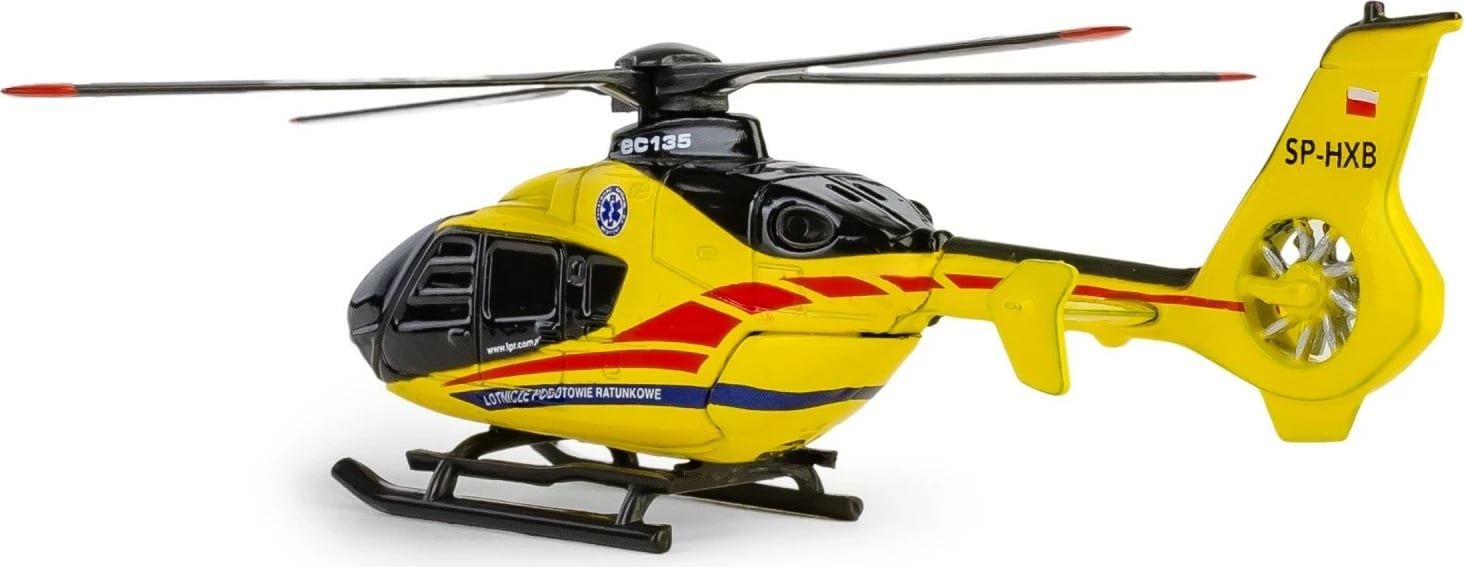 Helikopter lodër Daffi AIRBUS EC135, 1:100, Metal/Plastikë, Verdhë