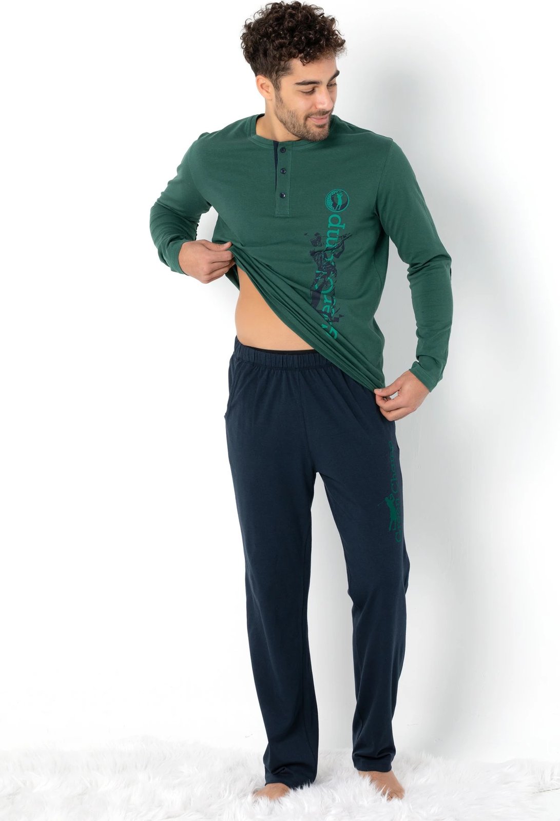 Set pizhamash për burra Jumeon, 002-000699002, e gjelbër