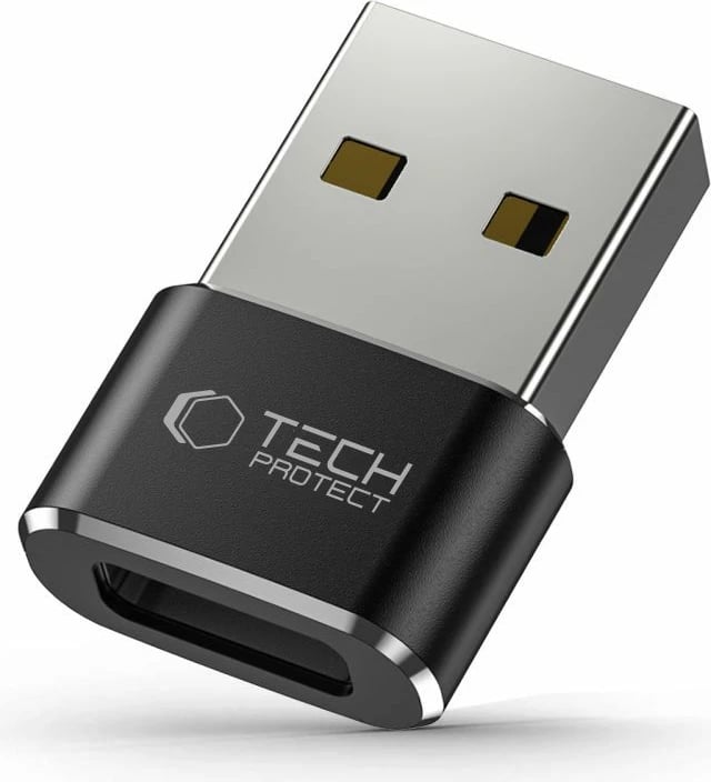 Adapter USB-A në USB-C Tech-Protect UltraBoost, i zi