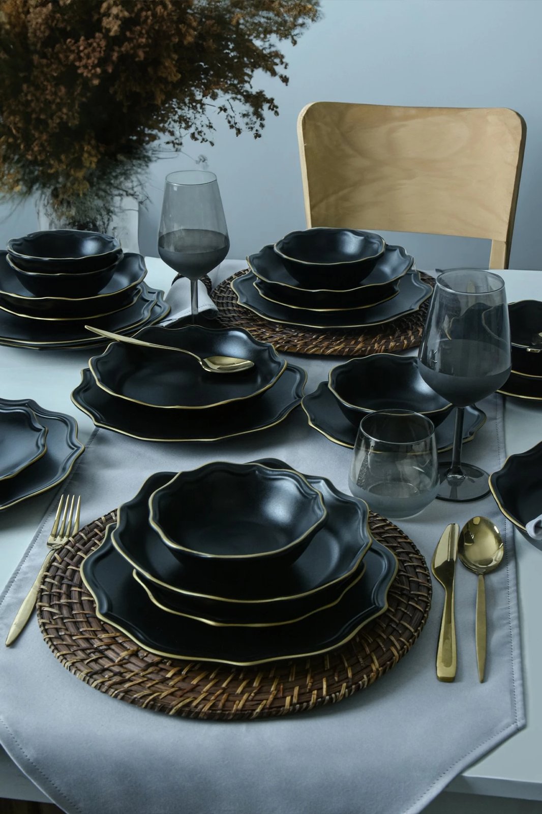 Set enësh darke qeramike (24 copë), Hermia Concept, ngjyrë e zezë mat, X0001517400000000000000000