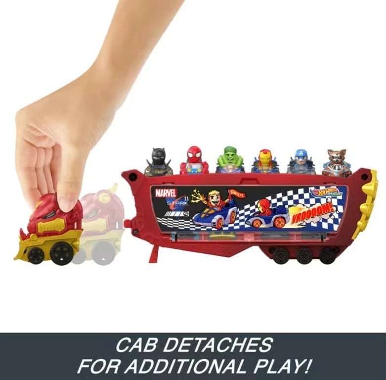 Kamion lodër Hot Wheels Hulkbuster Transporter 32cm, i kuq/verdhe