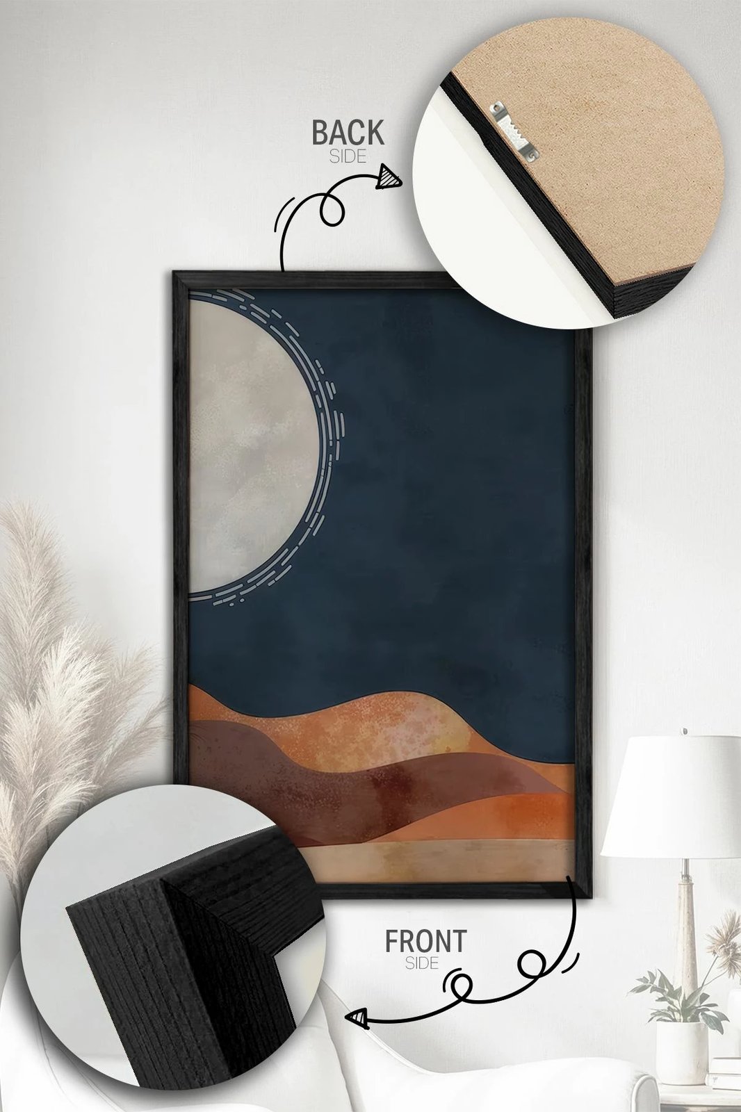 Pikturë dekorative me kornizë (2 copë), Wallity, Ersy2Lımodel22-Sıyah