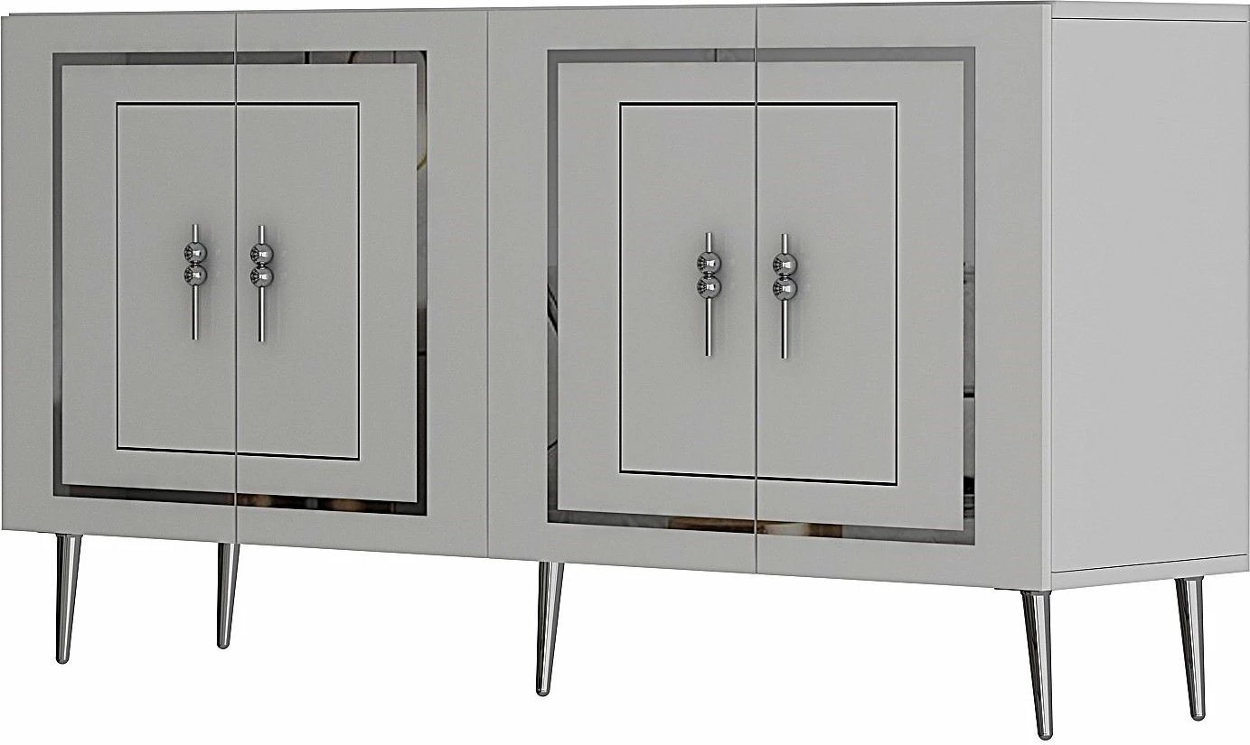 Konsol Skye Decor, Piero KB150, e bardhë, argjend