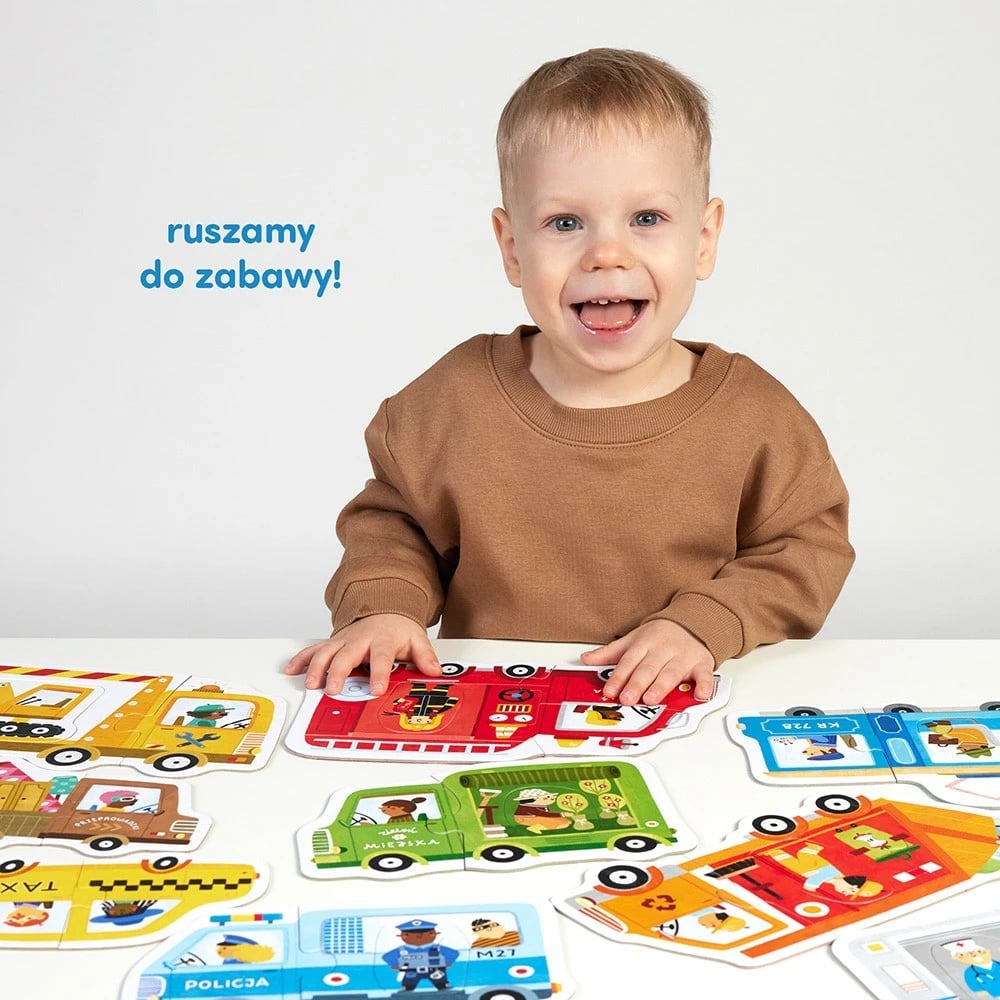 Puzzle edukativ CzuCzu First Puzzle - Vehicles, 28 pjesë, për fëmijë 2+