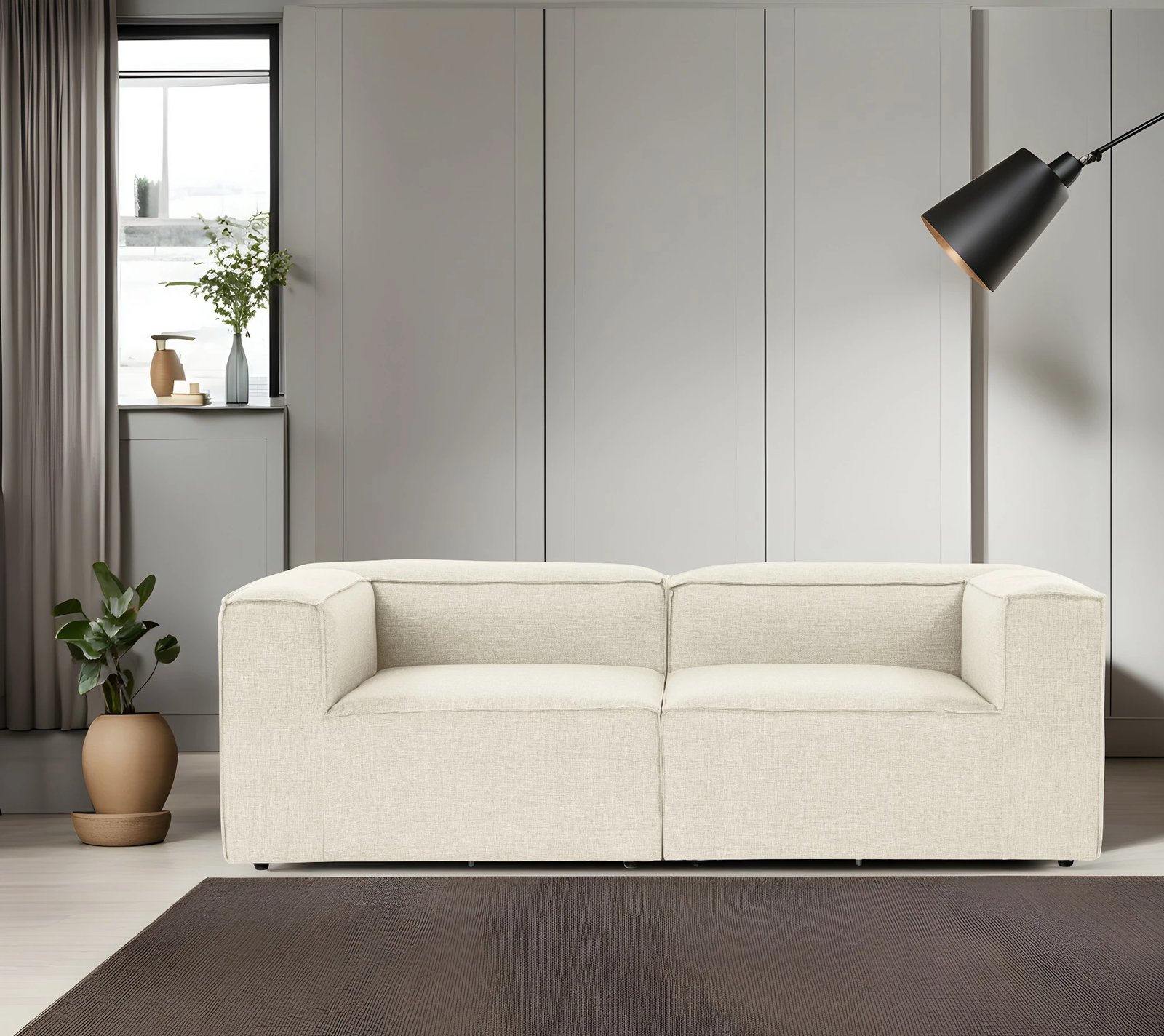 Divan dy ulëshe Atelier del Sofa, Fora 2, ngjyrë ecru