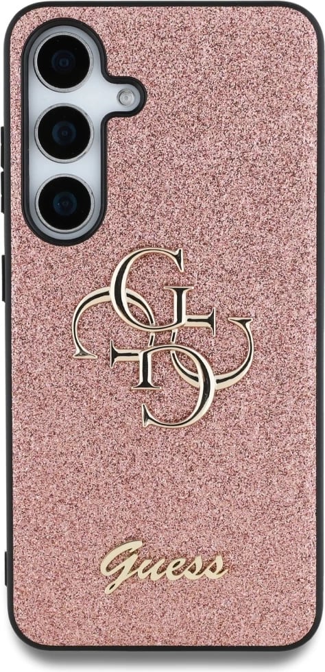 Mbështjellës Guess Fixed Glitter Big 4G Metal Logo për Samsung Galaxy S25, Rozë
