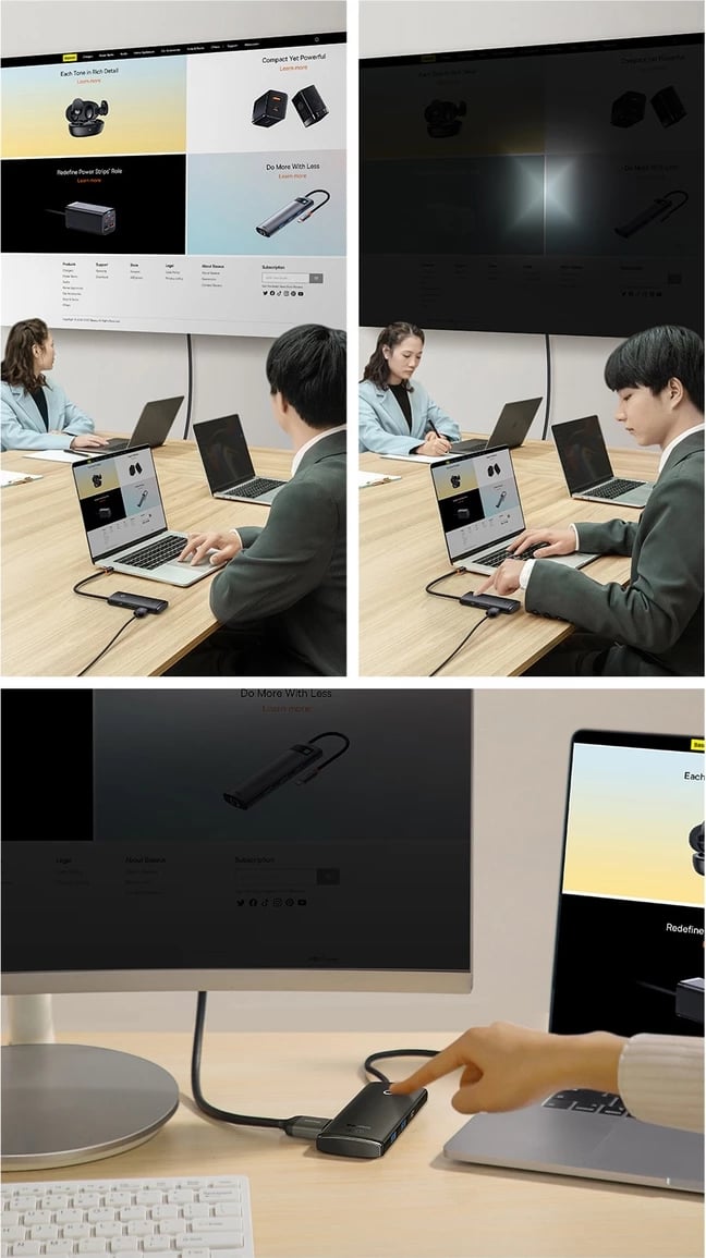 HUB multifunksional Baseus Lite Series WKQX050101, 2x USB 3.0, USB Type-C PD, HDMI 1.4, SD/TF, i zi