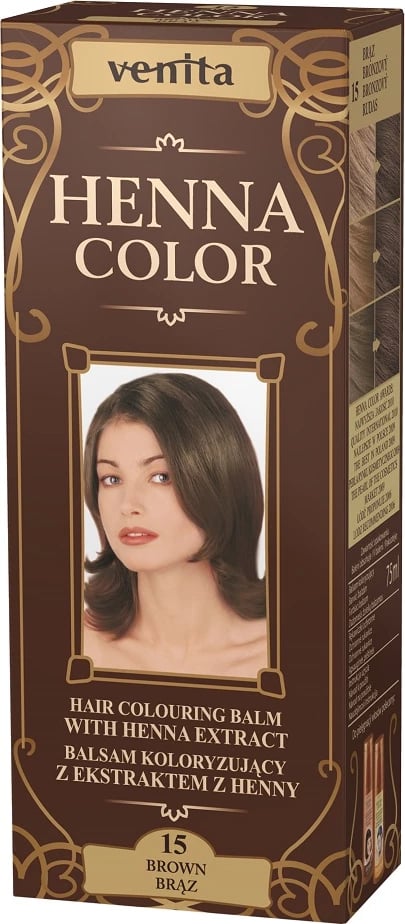 Balsam ngjyrues për flokë Venita Henna Color 15 Brown për femra, 75ml