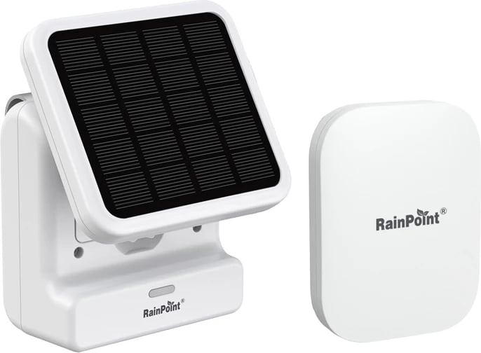 Komplet i mençur për ujitje me pompë uji solare RainPoint HTP115FR+HWG023WBRF, me gateway dhe aplikacion, Bardhë