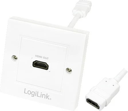 Panel HDMI LogiLink AH0014, 1x HDMI femër, gold plated, bardhë