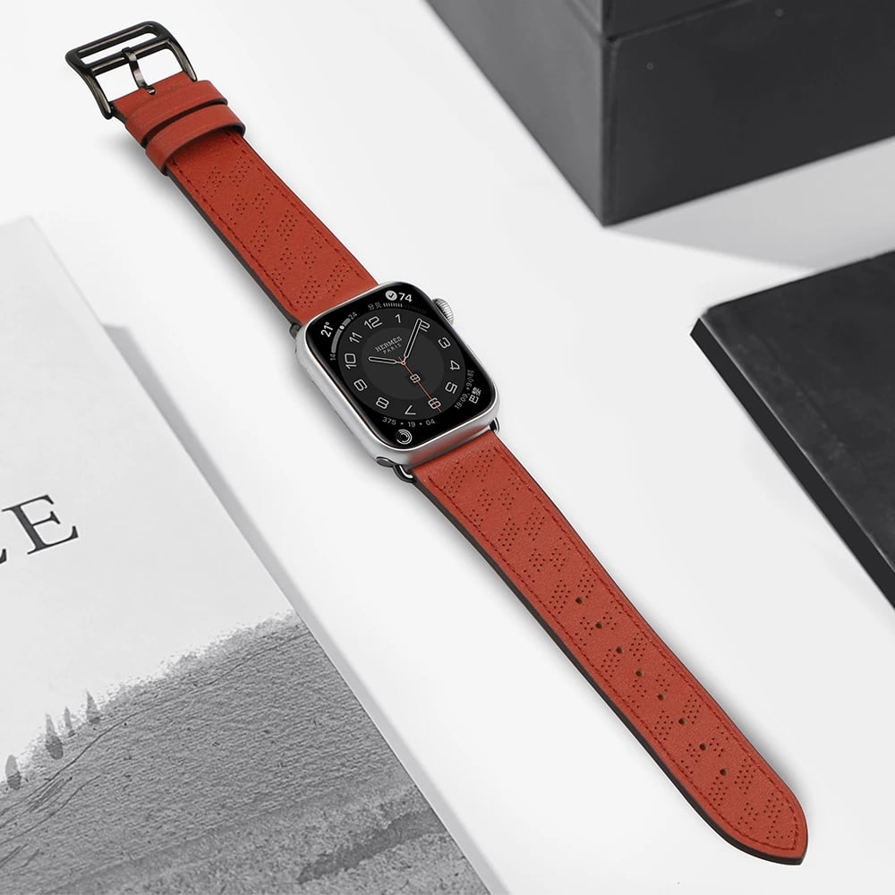 Rrip lëkure për Apple Watch Hurtel Strap Leather, 38/40/41mm, Kuq Rrip lëkure për Apple Watch Hurtel Strap Leather, 38/40/41mm, Kuq