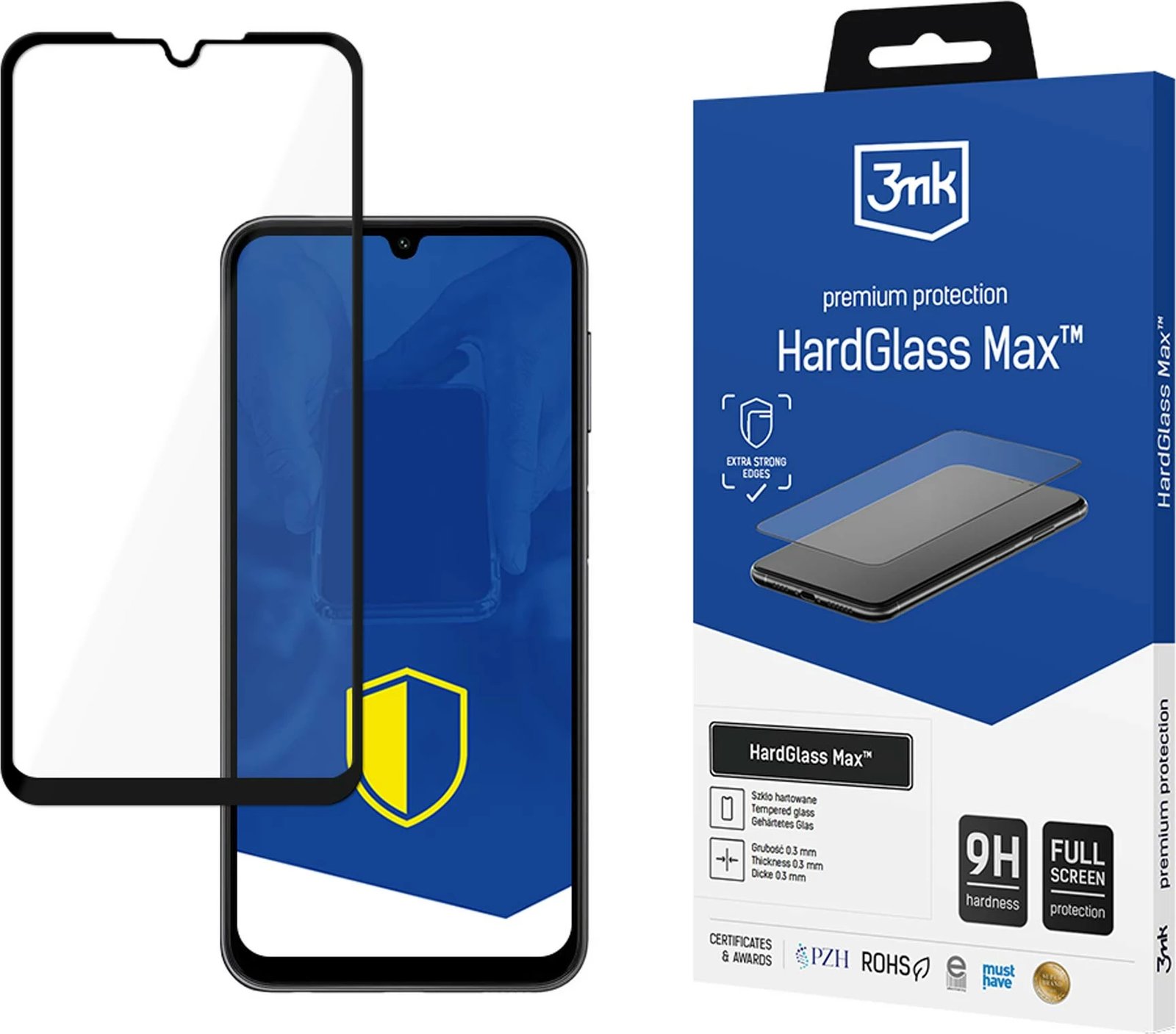 Xham mbrojtës 3mk HardGlass Max për Samsung Galaxy A24 4G/A25 5G, i temperuar, 0.3mm