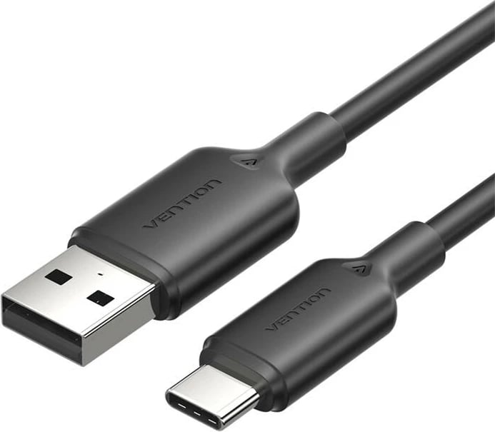 Kabllo USB 2.0 A në USB-C Vention CTQBF, 1m, E zezë