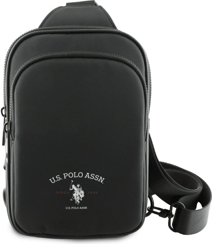 Çantë crossbody për telefon US Polo Assn Petit Pique Crossbody Arch, najlon, e zezë