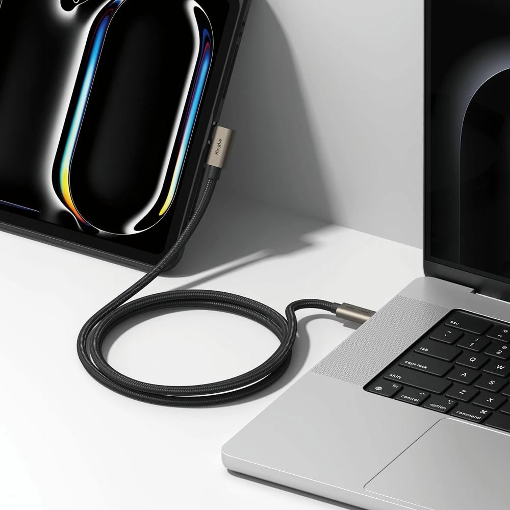 Kabllo USB-C Ringke 3.2 Gen 2x2, 2m, 240W, e zezë