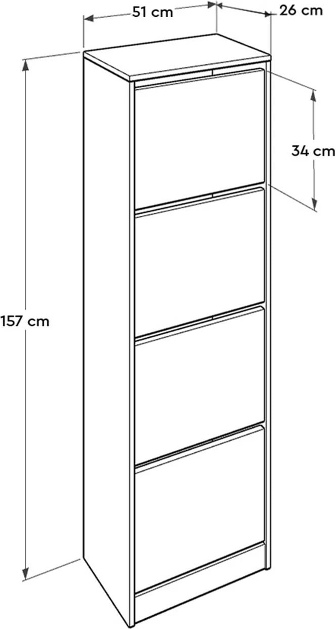 Dollap për këpucë, ngjyrë e bardhë, SHC-340-BB-1