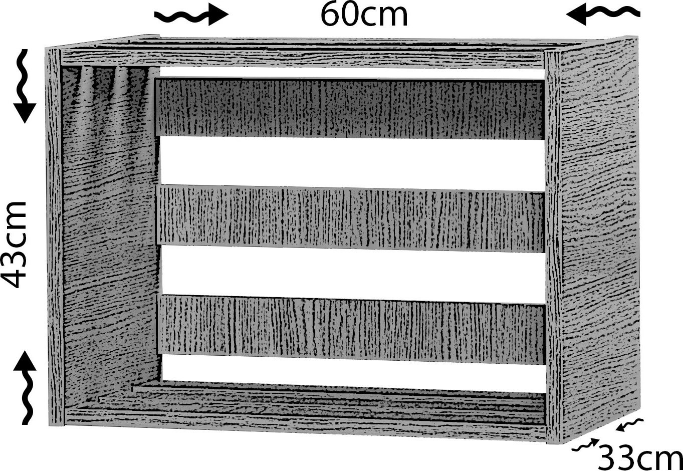 Komodinë natës Hanah Home, Fuga, ngjyrë lisi