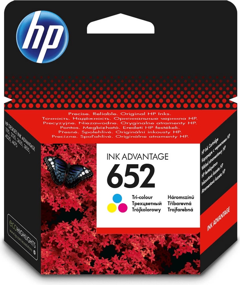 Bojë printeri HP 652 F6V24AE, rendiment rreth 200 faqe, tri‑color, multipack