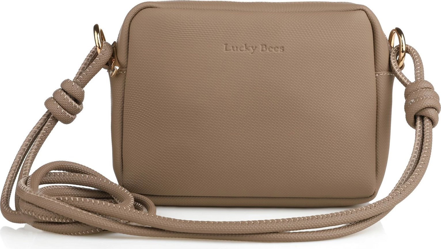 Çantë crossbody Lucky Bees, ngjyrë mink, 1269 v2