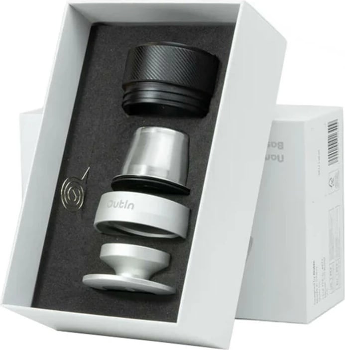 Adapter për double espresso Outin Basket Plus A000008, kapacitet 16–18 g, inoks, set 5-copësh, shumëngjyrësh