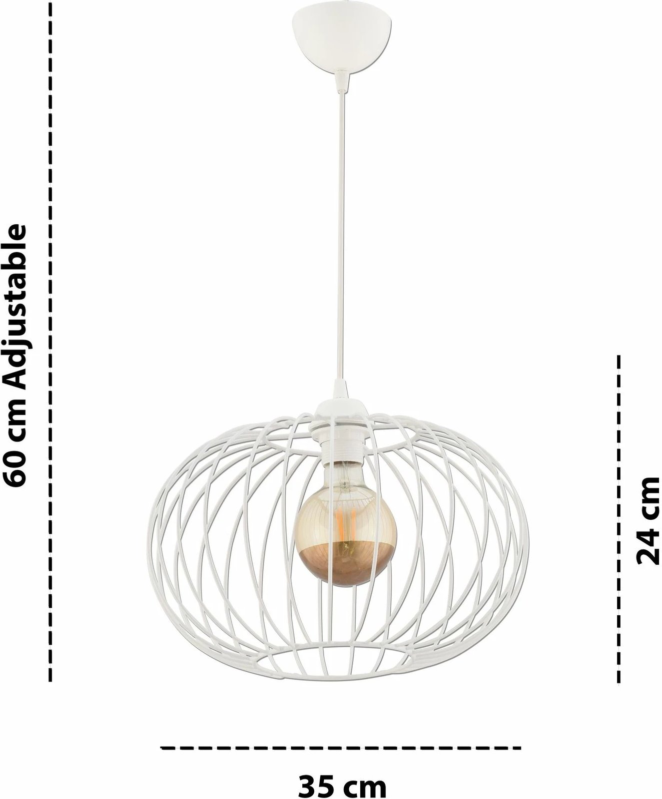 Llambë tavani Opviq, sferoid, e bardhë