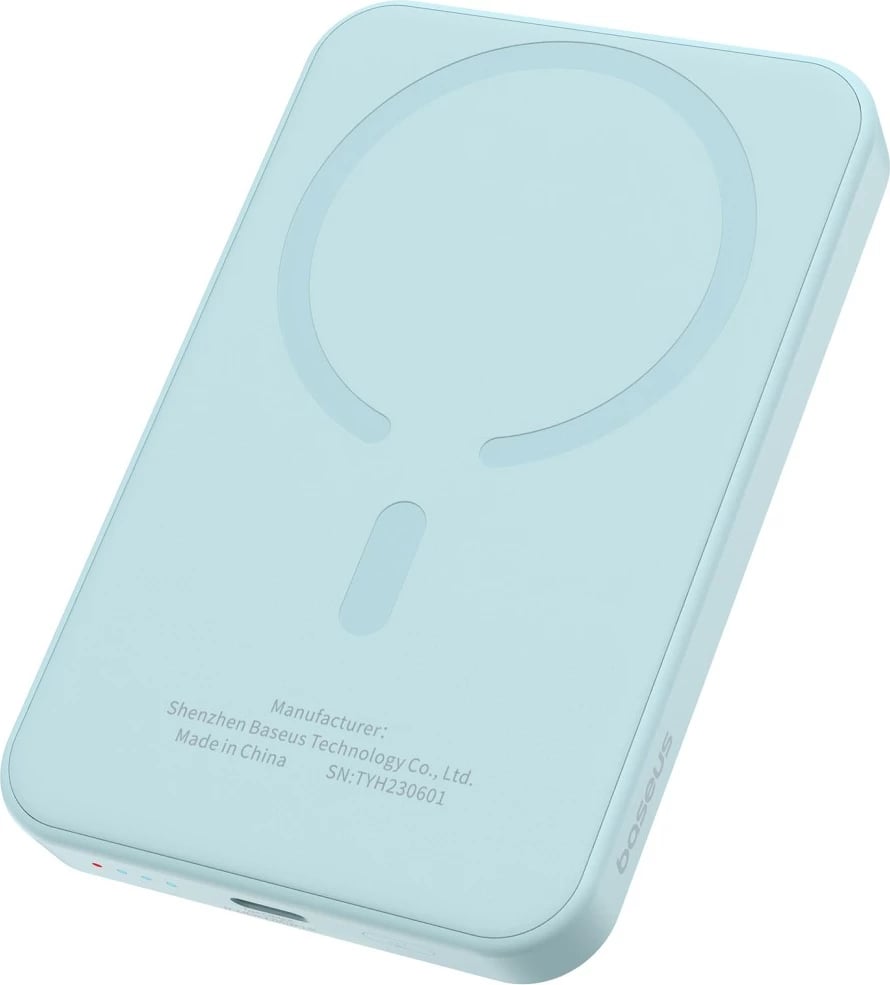 Power bank Baseus Magnetic Mini 5000mAh, 20W, USB-C, blu, me kabllo