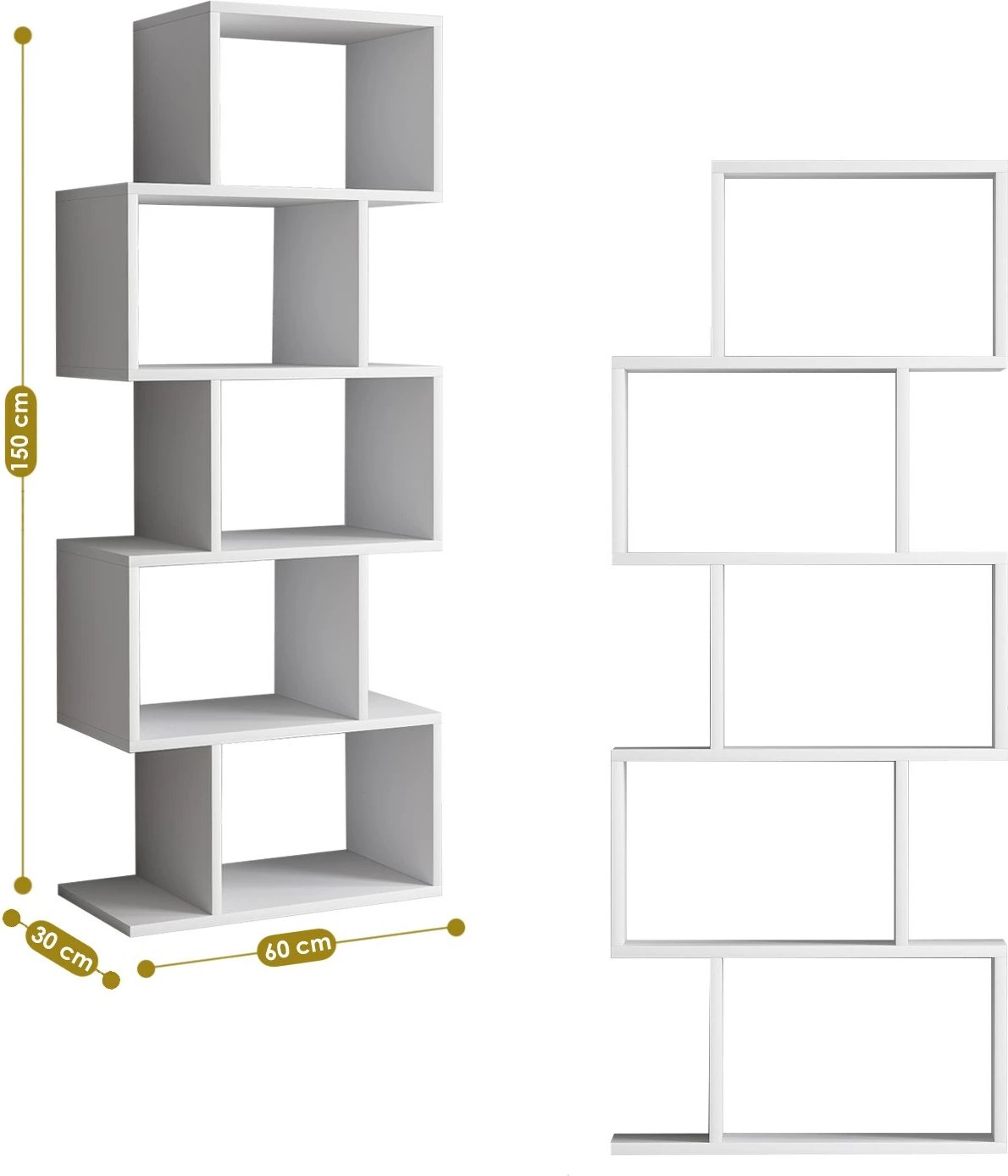 Raft librash Hanah Home, Meric, i bardhë