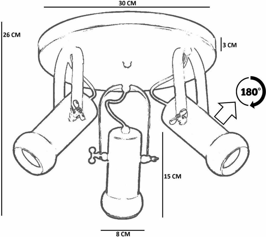 Llambadar Opviq, metal dhe dru, 9000-3, ngjyrë e zezë dhe lis