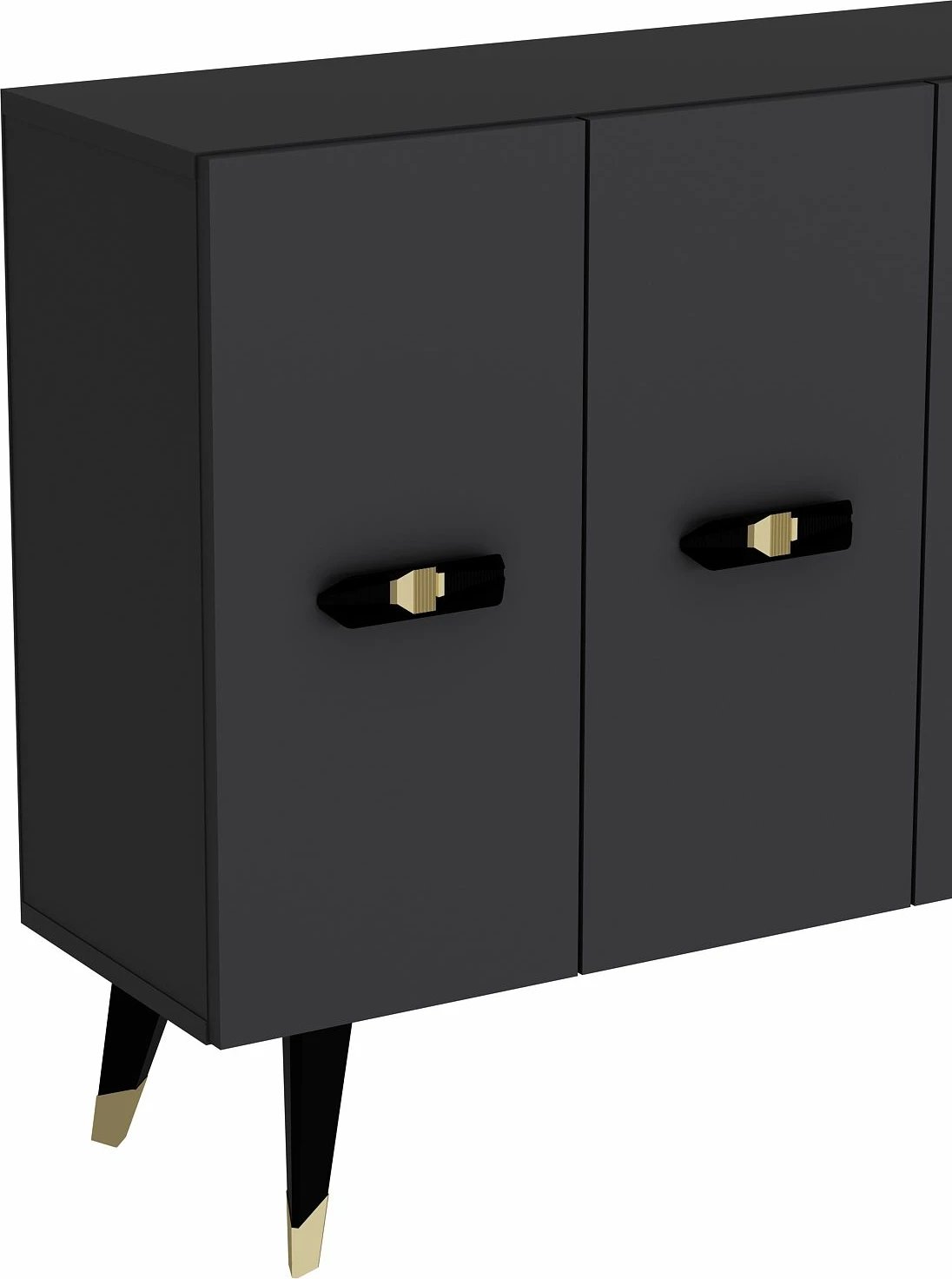 Konsol Skye Decor, Quart V, ngjyrë ari dhe antracit Konsol Skye Decor, Quart V, ngjyrë ari dhe antracit