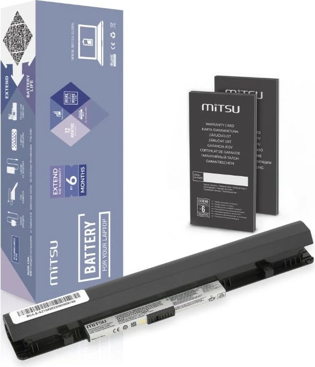 Bateri Mitsu për Lenovo IdeaPad S210/S215/S210 Touch, 2200 mAh, 10.8V, 3 qeliza, e zezë