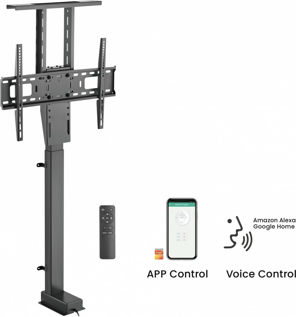 Mbajtës elektrik Maclean MC-866T për TV 37-80 inç, i zi