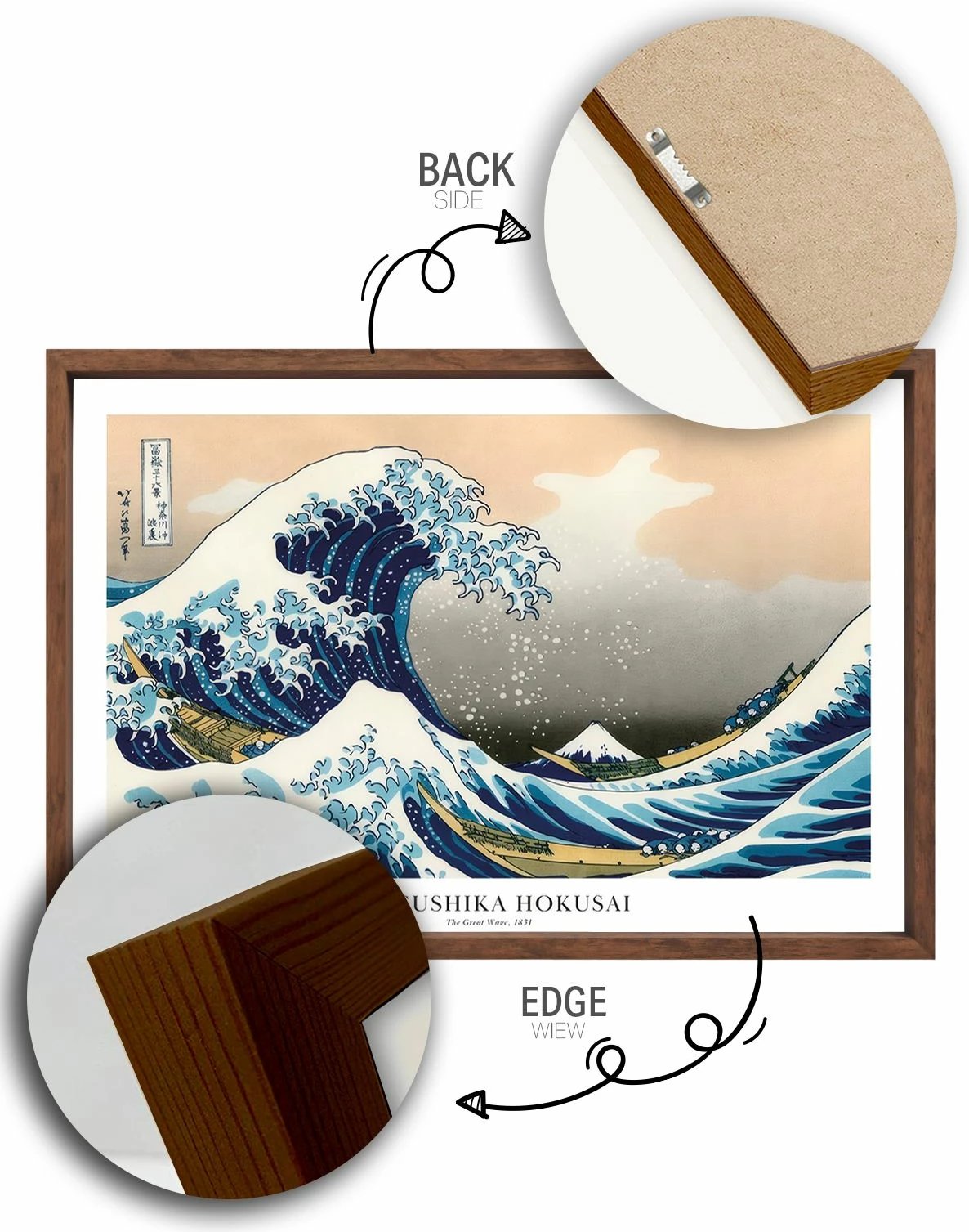 Pikturë dekorative me kornizë, shumëngjyrëshe, Wallity Lmnmdlkahve27, 33x48cm