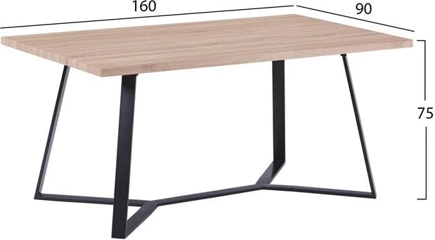 Tavolinë Aldwin FH8551.01 me Sipërfaqe MDF sonama dhe Këmbë Metalike 160x90x75cm