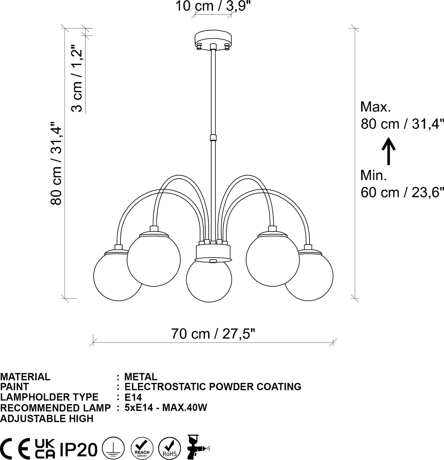 Llambadar Opviq, Sferıs - 13935, ngjyrë e zezë