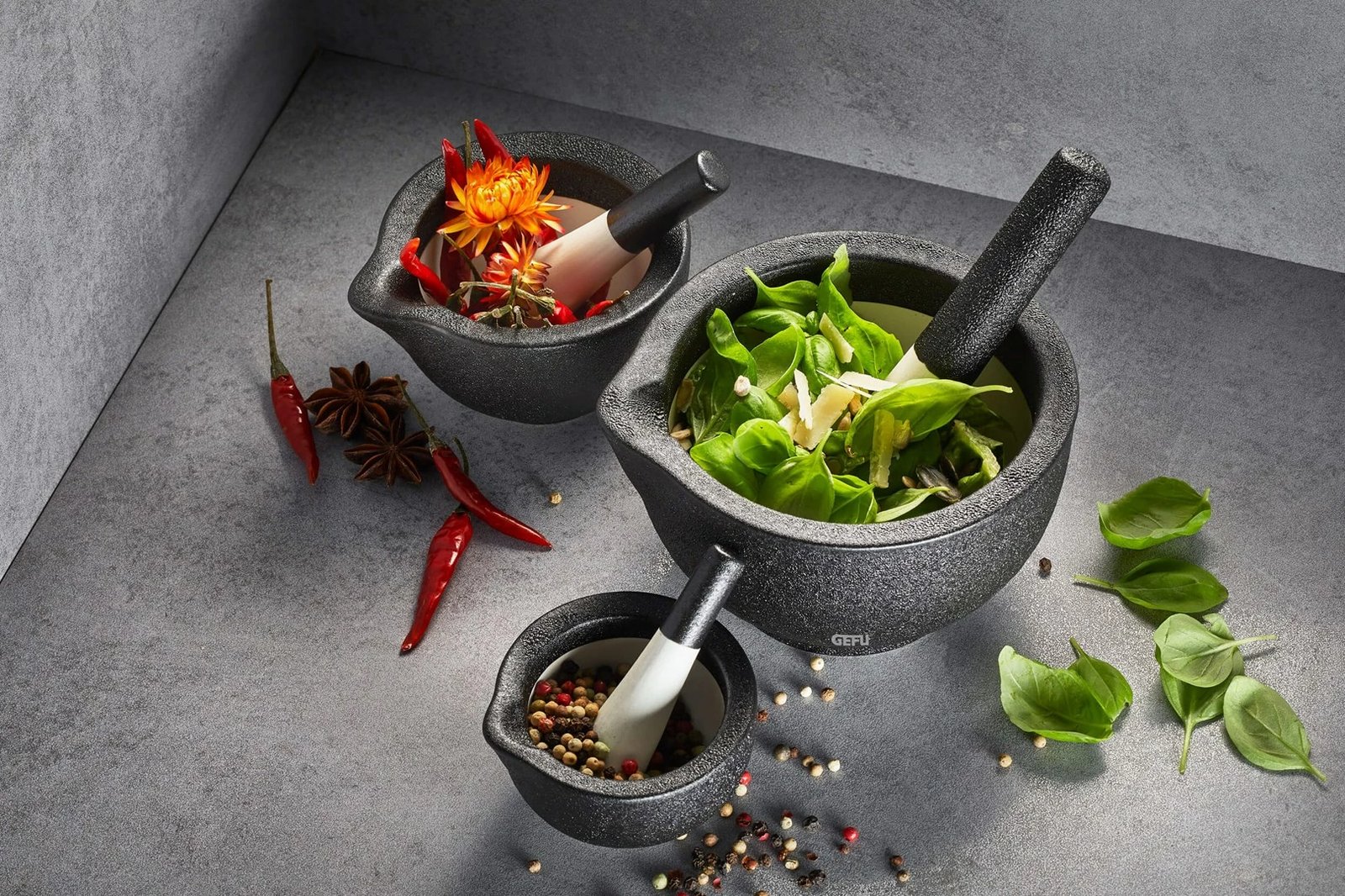 Havan GEFU GRINO G-35321, granit, 7.7 cm