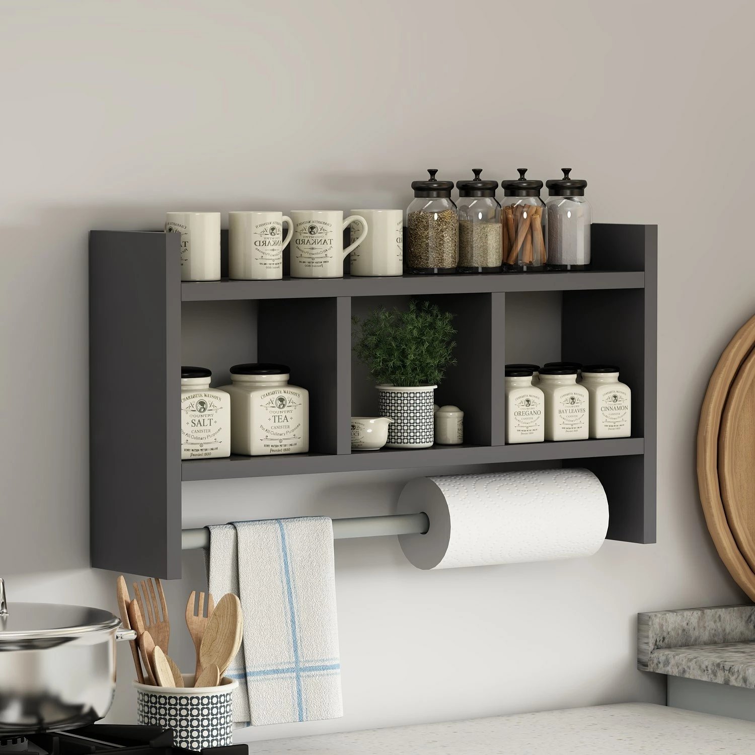 Raft muri Hanah Home Asya, ngjyrë antracit