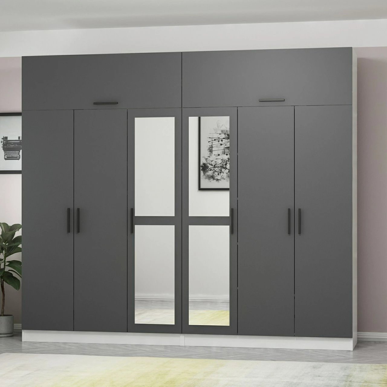 Dollap Skye Decor, ngjyrë antracit, 270x255x52cm