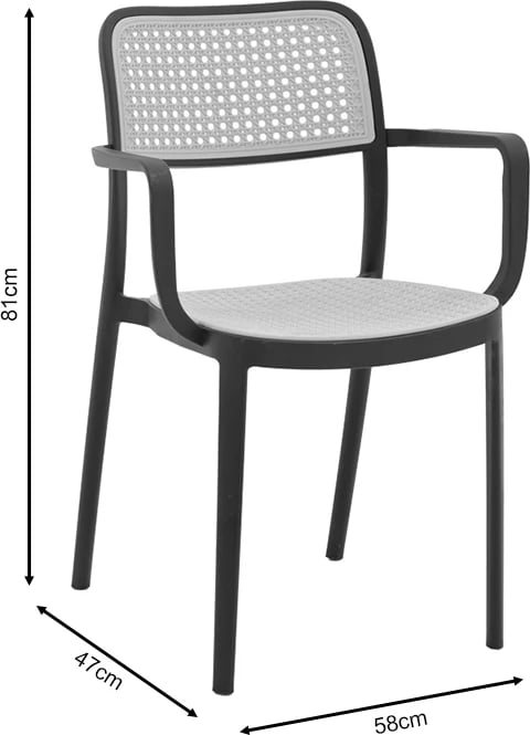 Karrige për kopsht Westley pp natyrale-e zezë 58x47x81cm