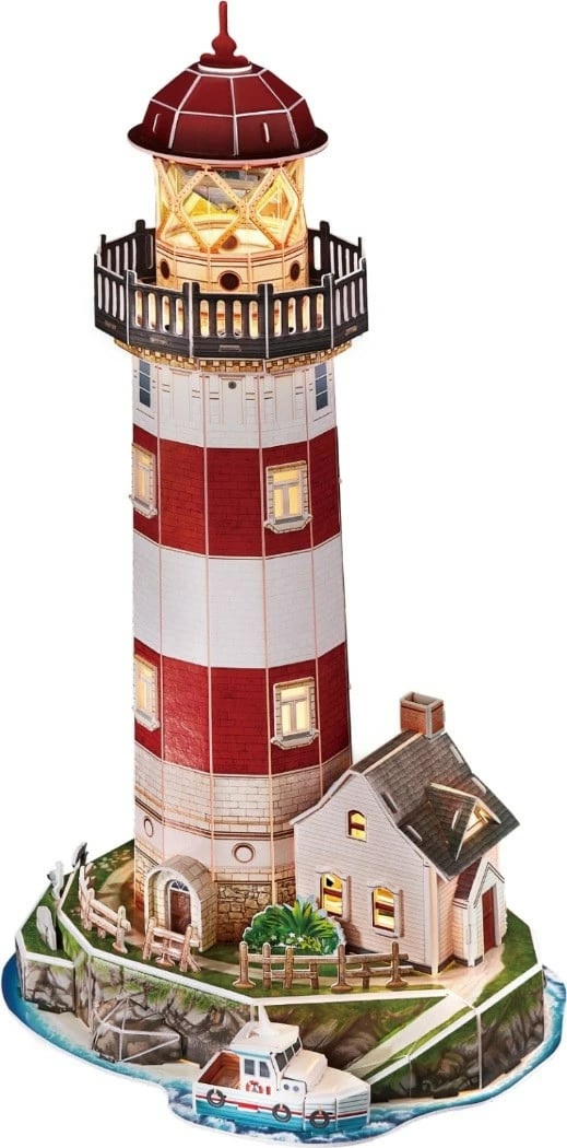 Puzzle 3D Cubic Fun Lighthouse Night Edition, 72 pjesë, me LED