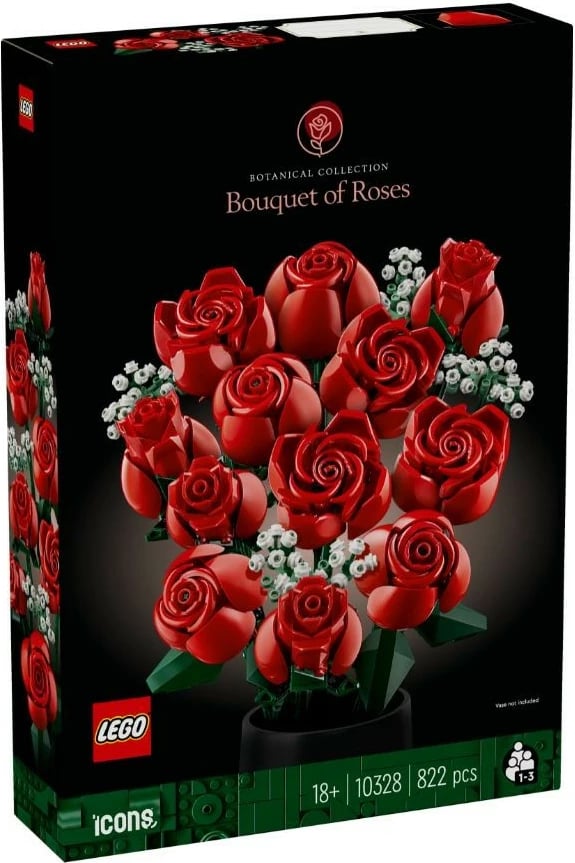 Set ndërtimi LEGO Icons Bouquet of Roses 10328, 822 pjesë, plastikë