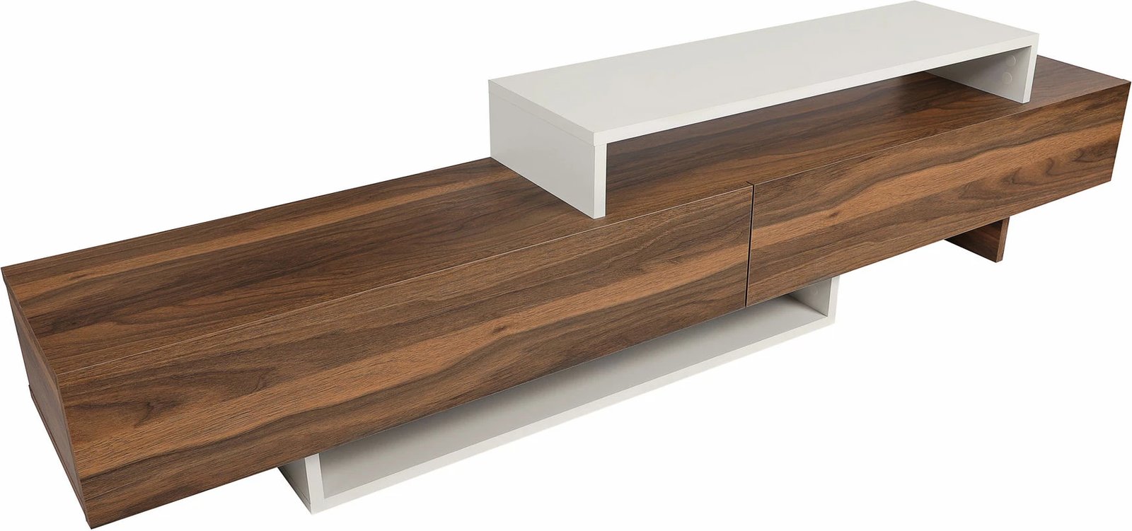 Komodë TV Hanah Home, Nirvana, ngjyrë teak dhe e bardhë