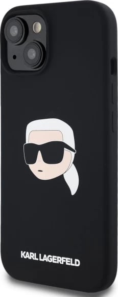 Mbështjellës Karl Lagerfeld KLHMP15SSKHPPLK për iPhone 15 6.1", silikon, MagSafe, i zi