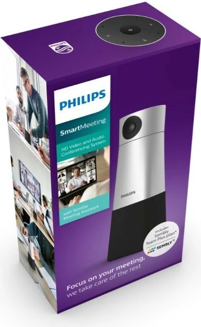 Kamerë konferencash Philips PSE0550/00 me mikrofon të integruar, 4K, Full HD, USB, e zezë/argjendtë Kamerë konferencash Philips PSE0550/00 me mikrofon të integruar, 4K, Full HD, USB, e zezë/argjendtë