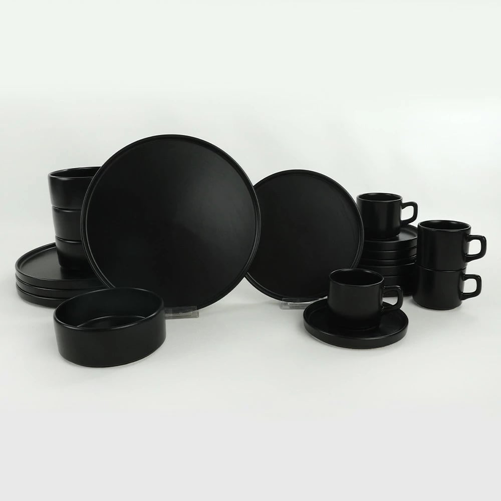 Set enësh darke qeramike, 20 copë, ngjyrë e zezë mat, Hermia Concept, TY038120F956A000000MAP2400
